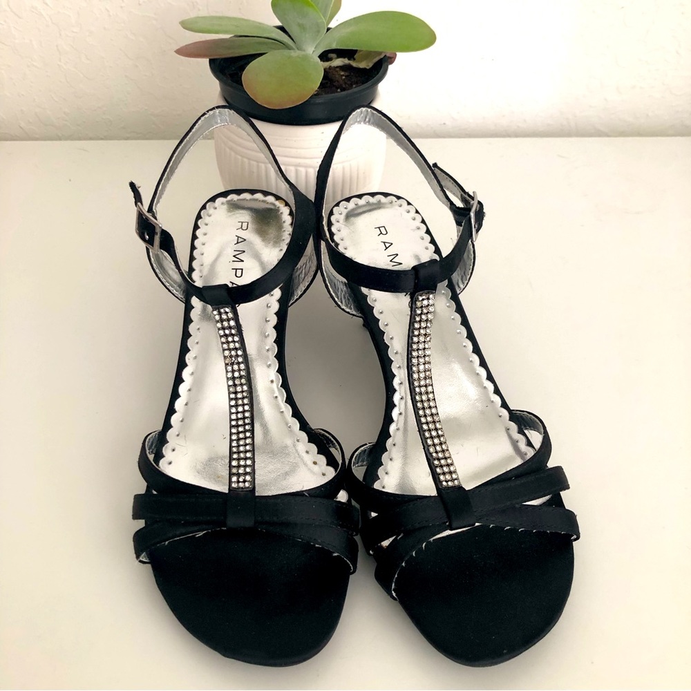 Rampage Satin and Rhinestone Heels